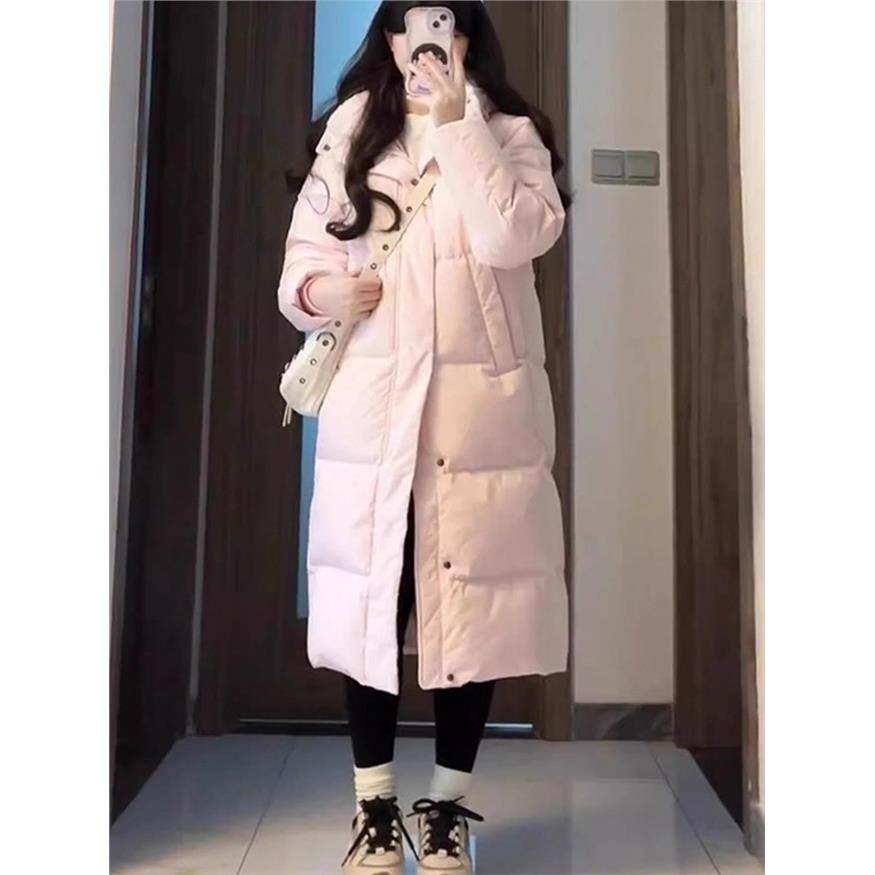 2025新款羽绒服女款冬季韩版小个子中长款过膝加厚保暖面包服外套