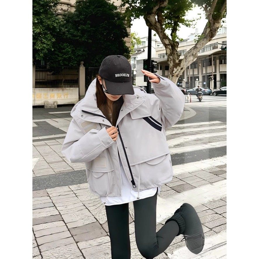 短款加厚棉服女2025年冬季新款韩版时尚宽松连帽设计感派克服外套,女装/女士精品,棉衣/棉服,淘宝优惠券,粉丝福利购,淘宝优惠卷