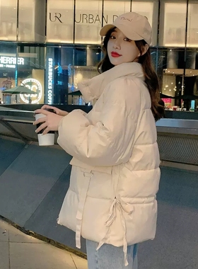 实拍棉服女外套韩版短款面包服小个子大码港风宽松羽绒服学生胖MM