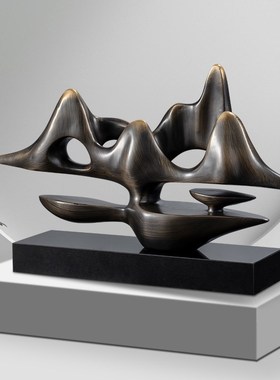 精选轻奢高档全铜山家居客厅玄关酒柜F装饰品新中式办公室桌面乔