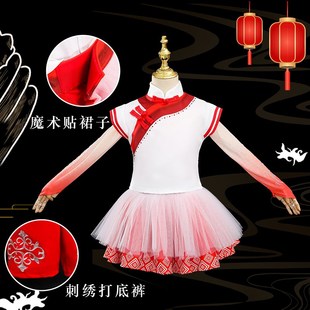 优选第十二届小荷风采灯火儿童演出服女童新款 蓬蓬裙X灯笼中国风