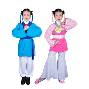 优选儿童戏曲服女款黄梅戏对花丫环扮相服装书童演出X服打猪草表