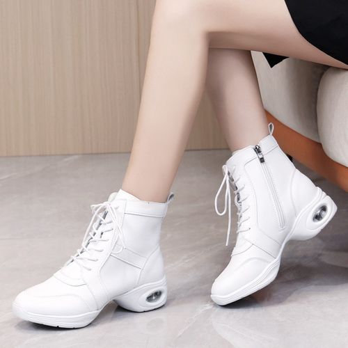 优选水兵舞鞋女加绒加棉高帮跳舞鞋中老年广场P舞女鞋冬天舞蹈鞋