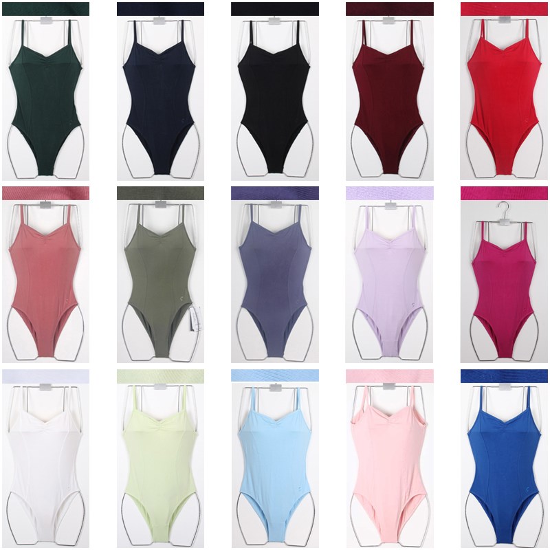 优选Sansfha芭蕾练功服大背体操服艺考形体服女连体高胯吊带舞蹈