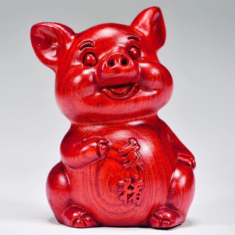 新年红色a花梨木雕十二生肖动物摆件木头三合鼠牛虎兔龙蛇马羊猴,家居饰品,国学摆件,淘宝优惠券,粉丝福利购,淘宝优惠卷