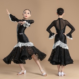 优选儿童摩登舞服夏季 专业比赛练功规定O裙艺考演出服华尔兹 新款