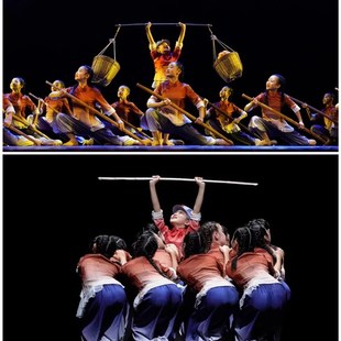 优选小荷风采朱德的扁担演出服挑军粮儿童民族P风舞蹈服童心向党