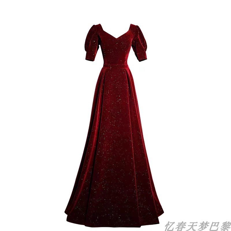 新选大合唱演出服女成人诗歌朗诵合唱团红歌长裙S宴会主持人表演