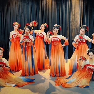 W飘逸仙气唐 衫 优选夏辉大唐夜宴同款 舞蹈服古典舞演出服唐风大袖