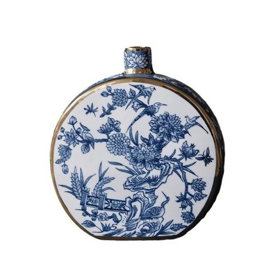 精选不止收纳 东方巴黎青花瓷Grisaille新中P式水墨描金彩瓷花瓶