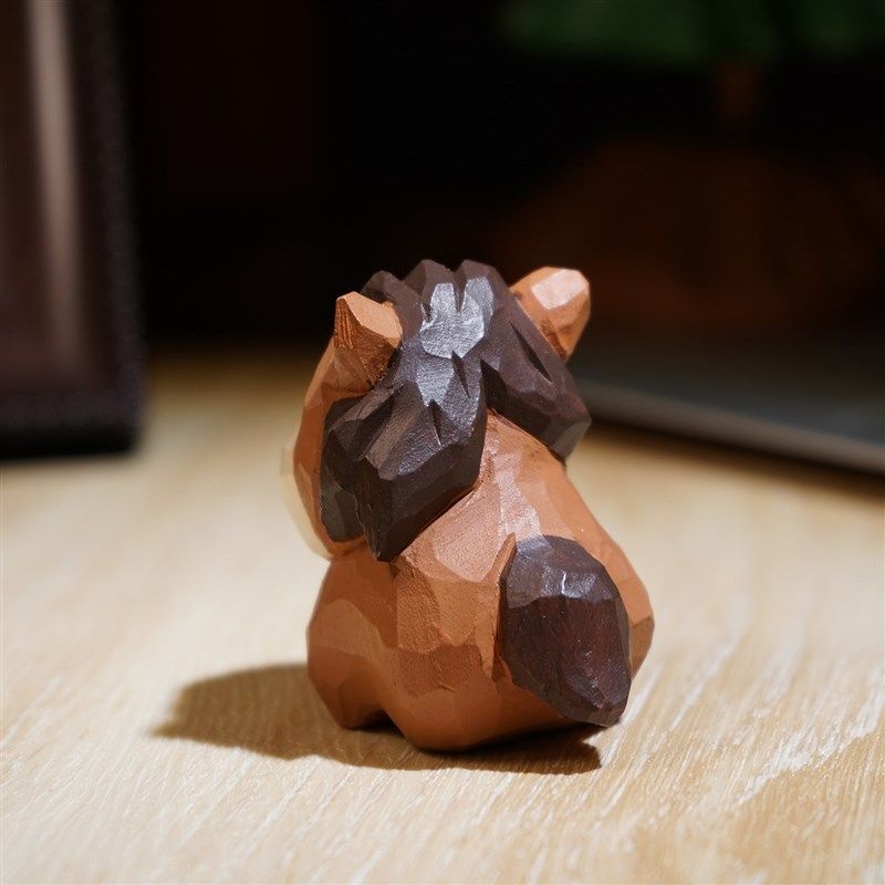 新年小马驹手工木雕小摆件桌面卡C通可爱十二生肖系列午马生日小,家居饰品,装饰摆件,淘宝优惠券,粉丝福利购,淘宝优惠卷