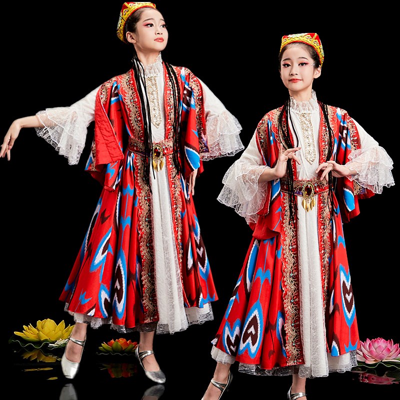 新选新款新疆舞蹈演出服成人女民族服装民族风维吾尔Y族连衣裙异