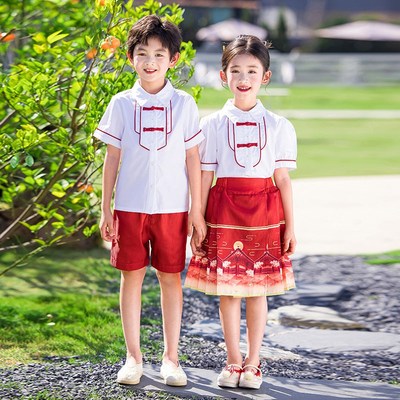 新选六一儿童演出服马面裙v小学生班服民族风中国汉服幼儿园合唱