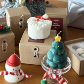 新品 新年氛围感烛台圣诞装 饰蜡烛场景摆件氛围名T宿拍照小礼物可