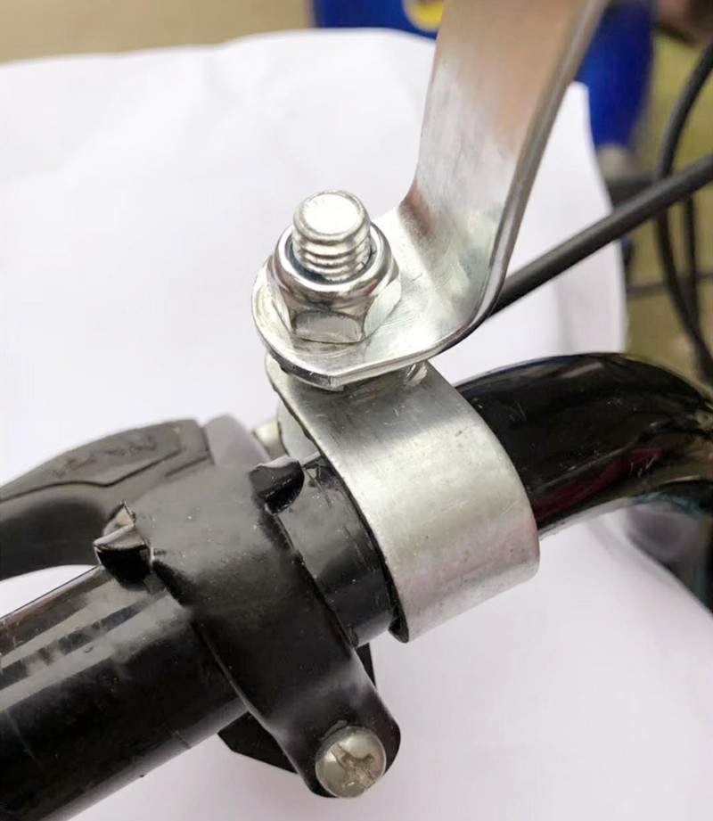 新款电瓶车无反后视镜固定支架自行车雨蓬U型配件电动车雨棚配件