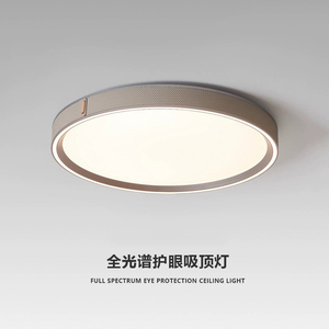 轻奢卧室吸顶灯极简现代皮革书房主卧灯高端时尚意式房间中山灯具