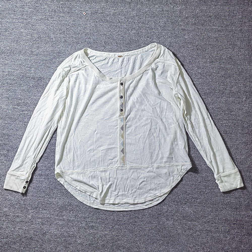 做旧休闲长袖T恤文艺复古风宽松