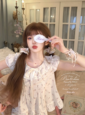 莉摩Bobon21瓷偶少女 古董碎花doll感全棉娃娃衫T2421