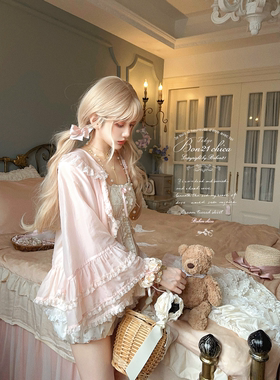 莉摩Bobon21晨雾提篮 姬袖娃娃天丝铜氨领防晒开衫衬衫C2422