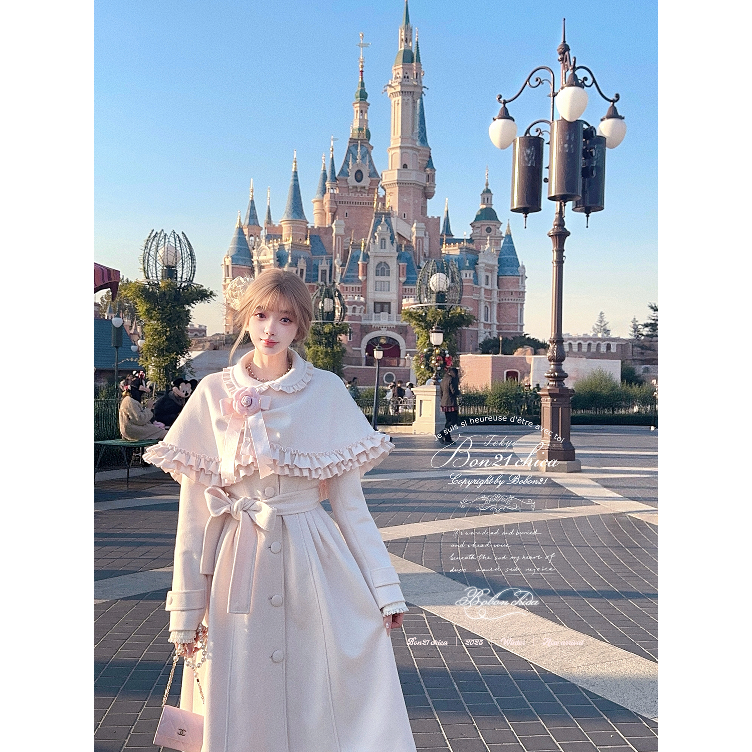 50%澳洲羊毛呢披风长外套两件套