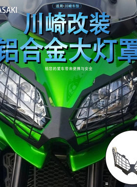 适用川崎VERSYS650/1000KLE异兽Ninja300R改装前大灯罩保护网配件