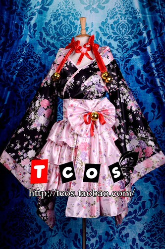 粉色洛丽塔女仆和服cos