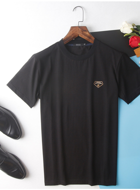 HL22327 九系列夏季男黑色薄款圆领短袖T恤衫青年款JT2020927商务