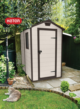 KETER MANOR4X6户外塑料收纳储物屋花园小型庭院工具间防水防晒