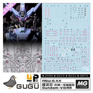 咕厂长【GUGU】MG 1/100 维达尔 形部插画风格 铁血孤儿团 水贴