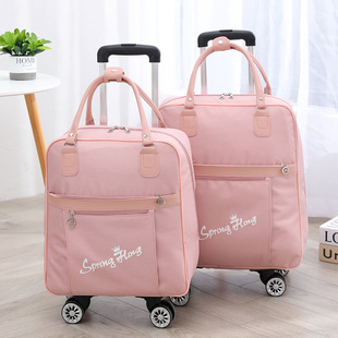 短途小商务收纳行李包 手提韩版 时尚 拉杆包女大容量帆布旅行袋新款