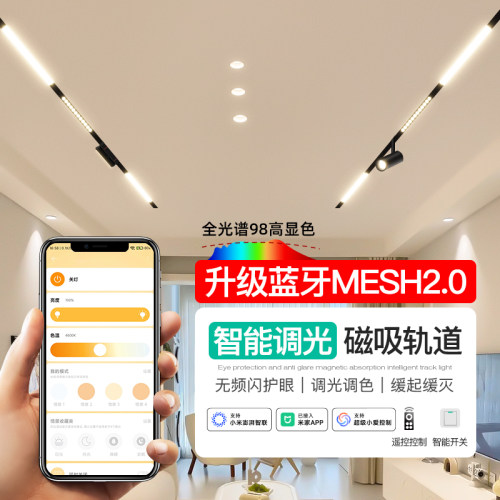 智能磁吸轨道灯嵌入式无主灯