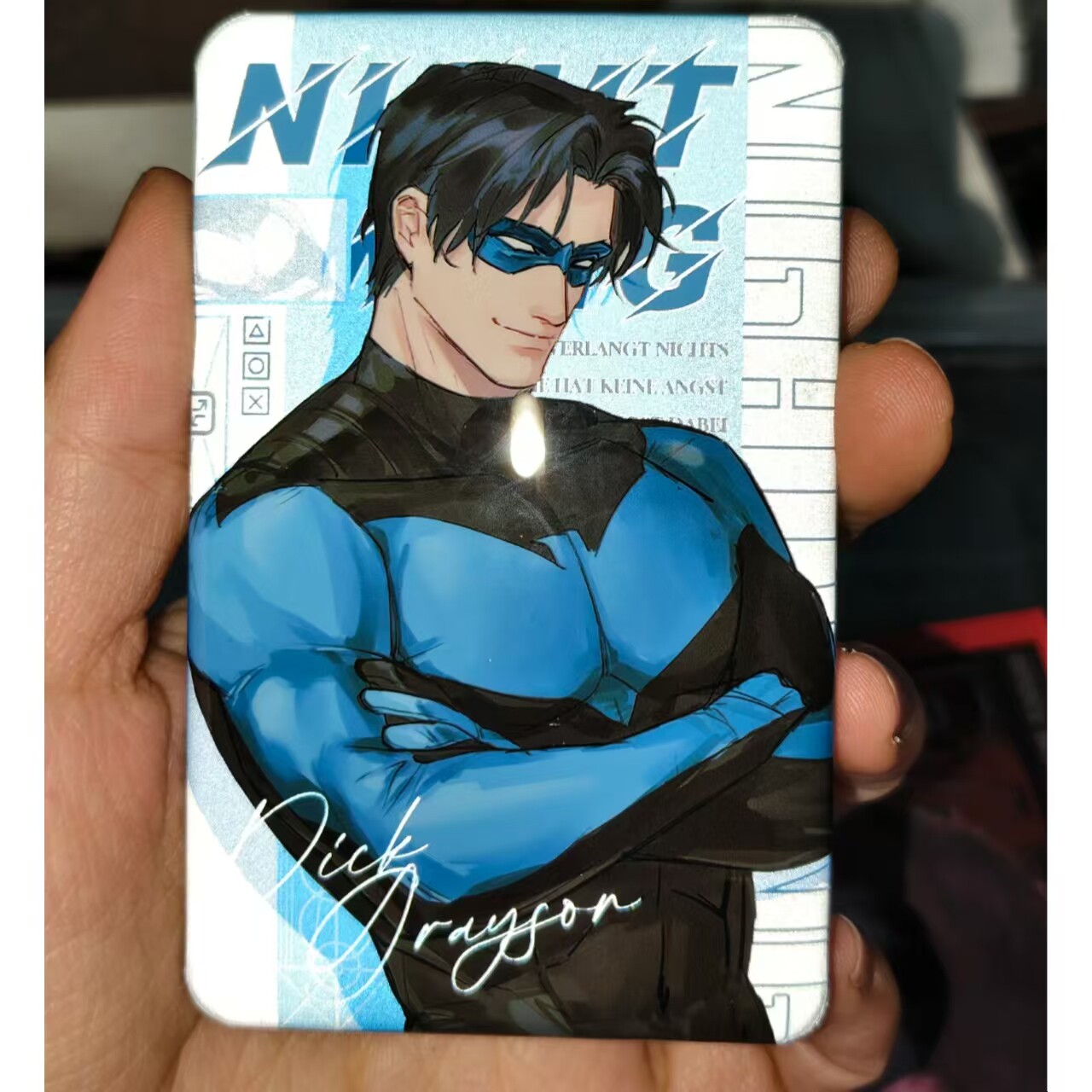 thumbnail for 新款动漫dc周边迪克格雷森方吧唧徽章马口铁同人谷子胸针二次元