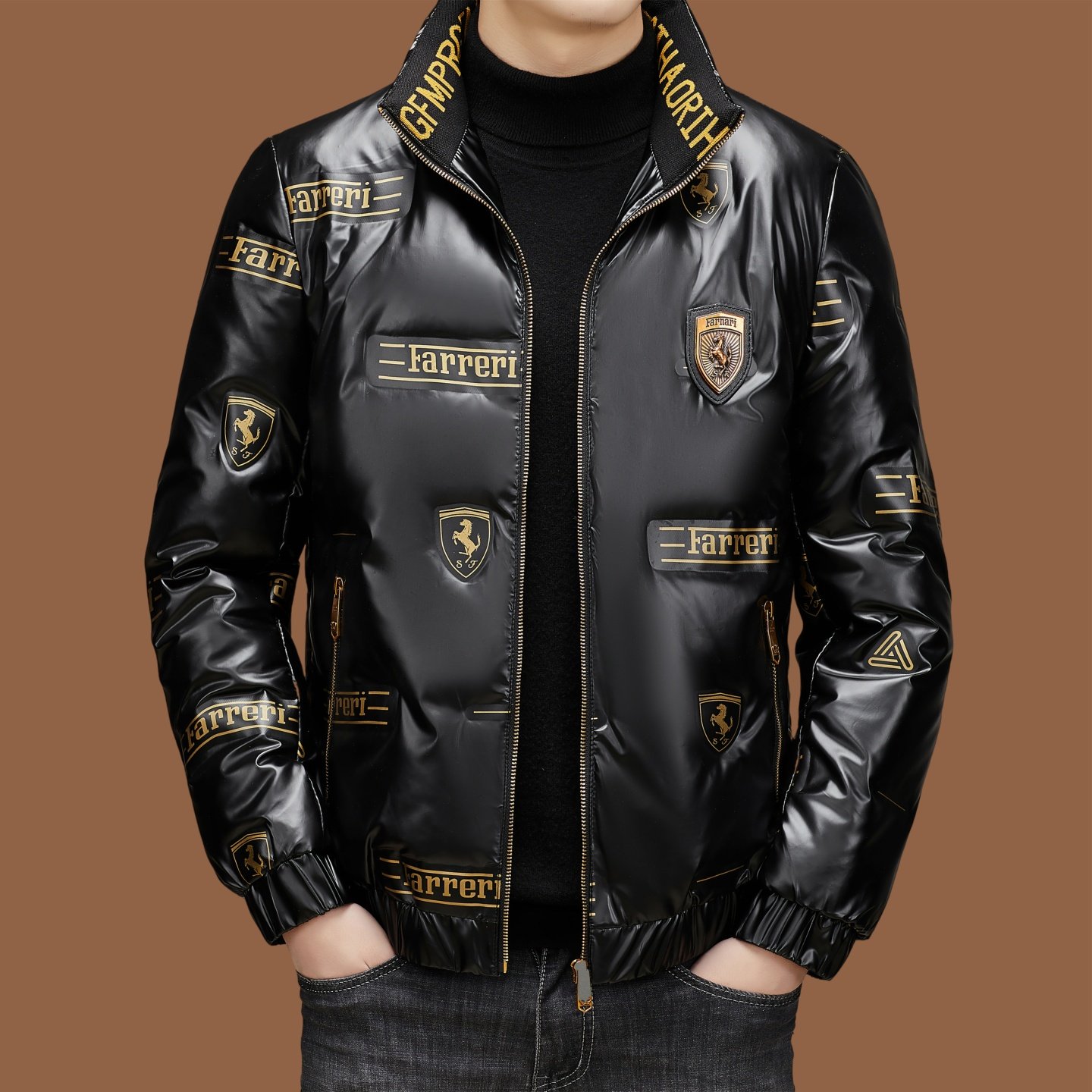 2025冬季男士立领亮面短款羽绒服奔马休闲潮流加厚白鸭绒保暖外套,男装,羽绒服,淘宝优惠券,粉丝福利购,淘宝优惠卷