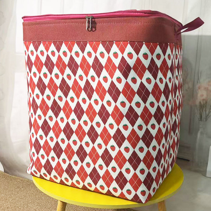 加厚帆布防潮收纳箱大容量衣服被子收纳袋可折叠拉链带盖钢圈搬家