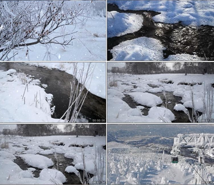 我爱你塞北的雪 纯音乐 雪景雪花飘落 晚会演出led大屏幕动态视频