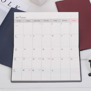 2025年月计划本随身手帐商务办公小本子A6便携记事本48K笔记本薄