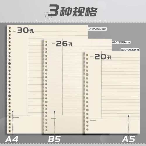 活页替芯网格康奈尔活页纸