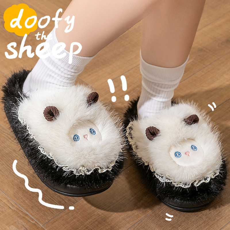加厚棉拖鞋女款秋冬季2025新款室内家居情侣款保暖防滑毛毛棉鞋女