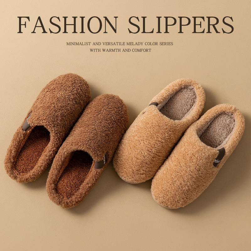 厚底棉拖鞋女款2025新款冬季室内家居保暖加绒防滑家用毛拖鞋男
