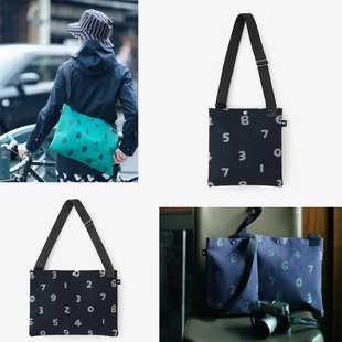 T 日本新款简约数字彩色多功能复古大容量斜挎包小包手机包