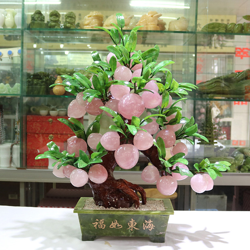 玉华阁粉晶多福多寿中式客厅