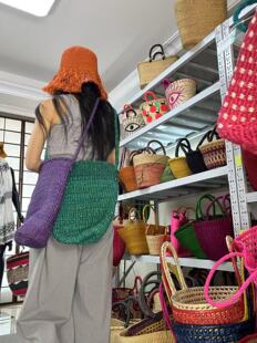 肯尼亚进口 斜挎 肯尼亚剑麻包 绿色 斜挎包 单肩包 单肩