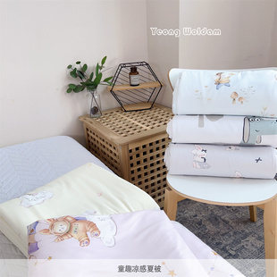 韩式童趣卡通柔软舒适冰丝夏被定点绗缝1.5*2.0M【童趣凉感夏被】