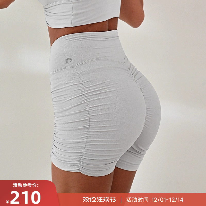 RESHAPE/重塑之路 褶皱短裤高腰显臀零感运动健身紧身短裤Scrunch