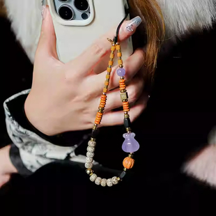 纳福手机链钥匙扣便携包挂绳菩提 手机挂件新中式 蛇年新作 福袋