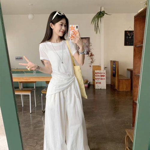 白色短袖t恤女2025新款夏