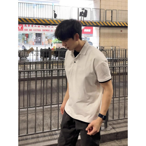 32支精棉索罗娜假两件POLO衫高级翻领显型简约百搭T恤