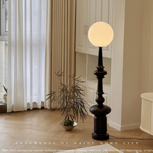 罗马柱落地灯法式奶油风客厅卧室高级感轻奢摆件中古美式复古台灯