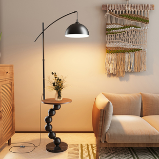 法式中古钓鱼灯落地灯客厅沙发旁边几轻奢艺术感装饰卧室床头台灯