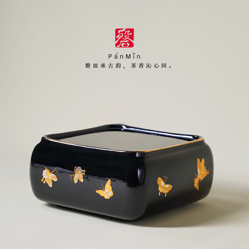 磐皿｜戏陶堂-墨瓷蝶梦-电陶炉手工静音电炉铁壶泡茶家用陶炉,餐饮具,煮茶炉,淘宝优惠券,粉丝福利购,淘宝优惠卷